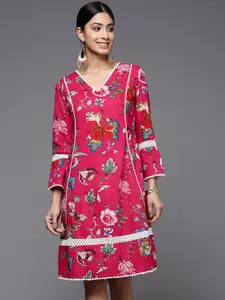 Varanga Floral Print A-Line Dress