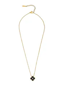 Moon Dust Gold-Plated CZ-Studded Pendant With Chain