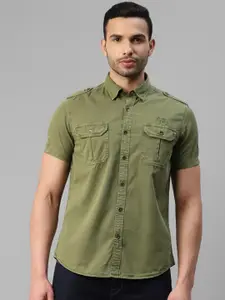 Royal Enfield Spread Collar Slim Fit Cotton Casual Shirt