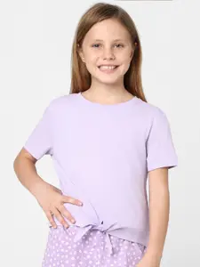 KIDS ONLY Girls Round Neck Cotton T-Shirt