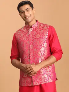 VASTRAMAY Men Woven Design Slim-Fit Nehru Jacket