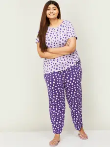 Nexus by Lifestyle Abstract Printed Pure Cotton Night Suit
