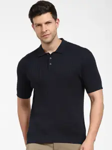 SELECTED Self Design Polo Collar Cotton T-shirt