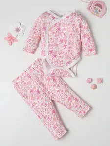 Fancy Fluff Girls Abstract Printed Pure Cotton Night Suit