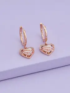 Kushal's Fashion Jewellery Kushal's Fashion Jewellery Rose Gold-Plated Circular Hoop Earrings