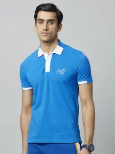 Celio Men Mumbai Indians Polo Collar Cotton T-shirt