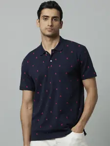 Celio Conversational Printed Polo Collar Cotton T-shirt