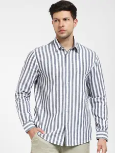 SELECTED Men Striped Cotton Opaque Casual Shirt
