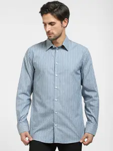 SELECTED Men Organic Cotton Slim Fit Opaque Striped Casual Shirt