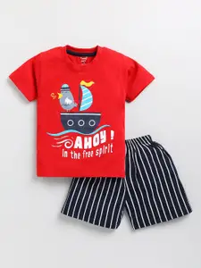 Toonyport Boys Pure Cotton Printed T-shirt with Shorts