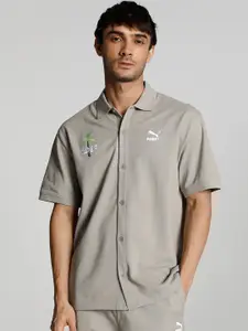 Puma Spread Sleeves Relaxed Fit Cotton Casual Shirt