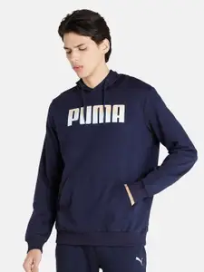 Puma Men Brand Logo Printed Cotton Hooded Regular Fit Sweatshirt
