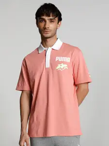 Puma X 1DER Brand Logo-Printed Cotton Knitted Polo Collar T-Shirt