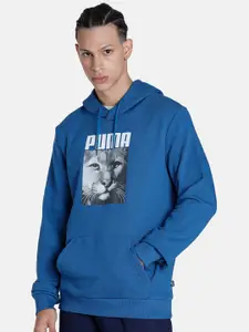 Puma Regular Fit Cat Graphic Printed Cotton Hoodie Sweatshirt