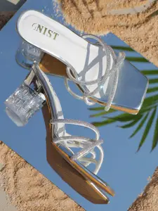 GNIST Peep Toes Slip On Block Heels