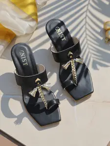 GNIST Tassels Embellished One Toe Slim Heels