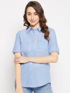 Ruhaans Striped Cotton Casual Shirt