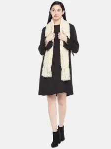 Magic Needles Women Self Design Acrylic Scarf