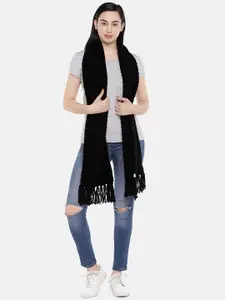 Magic Needles Women Acrylic Scarf With Tassels