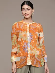 Label Ritu Kumar Women Relaxed Floral Semi Sheer Printed Formal Shirt With Inner