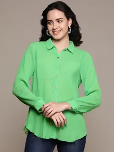 Label Ritu Kumar Relaxed Semi Sheer Casual Shirt