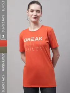 MACK JONNEY Pack Of 2 Printed Cotton T-shirt