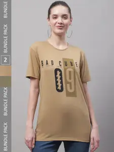 MACK JONNEY Pack Of 2 Printed Cotton T-shirt