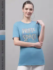 MACK JONNEY Printed Pack of 2 Cotton Casual T-Shirts