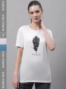 VIMAL JONNEY Pack Of 2 Printed Cotton T-shirt