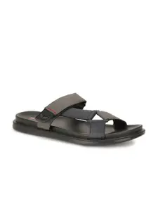 Bata Men Open Toe Comfort Sandals With Velcro Detail