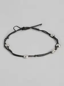 Sangria Braided Artificial Beads Studded Anklet