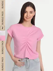 iki chic Pack Of 2 Ruched Cotton Top