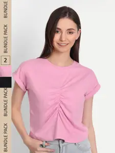 iki chic Pack Of 2 Gathered Ruched Top