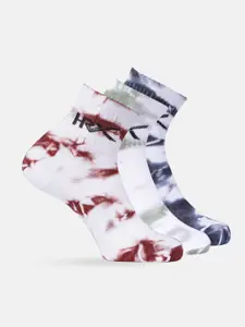 HRX by Hrithik Roshan Men Pack of 3 Tie & Dye Above Ankle-Length Socks