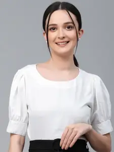 Style Quotient Self Design Puff Sleeve Top