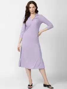 Van Heusen Woman Shirt Collar Midi Dress