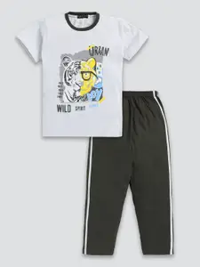 Todd N Teen Boys Pure Cotton Printed T-shirt with Trousers