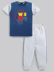 Todd N Teen Boys Pure Cotton Printed T-shirt with Trousers