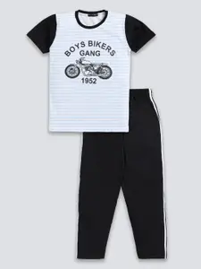 Todd N Teen Boys Printed Pure Cotton T-shirt with Trousers