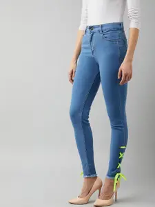 Miss Chase Women Skinny Fit High-Rise Light Fade Stretchable Jeans