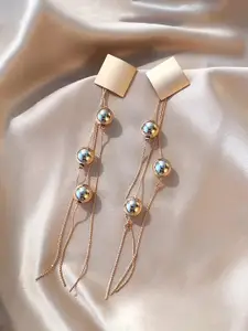 Jewels Galaxy Gold-Plated Contemporary Tassel Drop Earrings