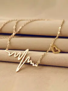 Jewels Galaxy Gold-Plated Heartbeat Necklace