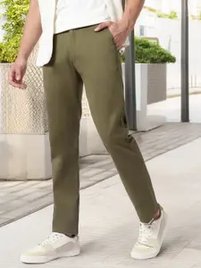 Urbano Fashion Men Slim Fit Mid-Rise Chinos Trousers