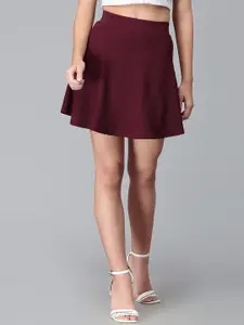 Selvia Lycra Blend Flared Mini Slip-On Skirt
