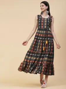 FASHOR Ethnic Motifs Print Maxi Ethnic Dress