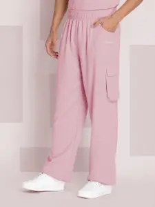 CHKOKKO Men Cargo-Style Relaxed-Fit Track Pants