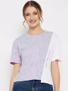 Madame Tie And Dye Drop-Shoulder Sleeves Round Neck T-shirt