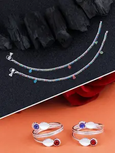 Silver Shine Silver-Plated Anklets & Toe-Rings
