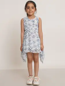 Creative Kids Creative Girls Floral Print Georgette Fit & Flare Dress
