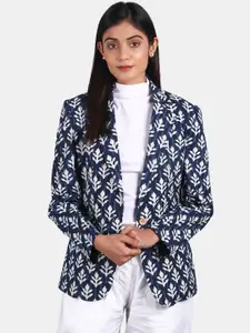 INDOPHILIA Printed Cotton Single-Breasted Casual Blazer